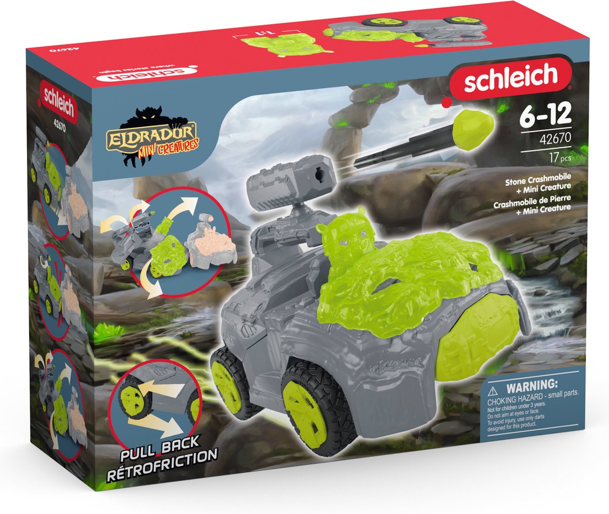 Schleich Eldrador Steen-crashmobiel: terugtrekmotor + vuurwapen thumbnail 6