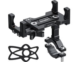 Houder voor mobiele telefoon - aluminiumlegering - motorfiets scooter fiets - universeel - snelspanner - buiten - stuur - 360 graden - Tiakia