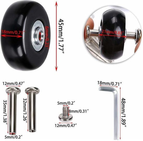 Zoofen Vervanging Bagagewiel W149-2 Koffer Reparatie Spinner Wielen met
