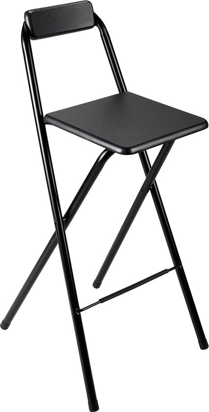 Bardi 8 x Tabouret de Bar Pliable pour Table Haute Zwart - Capacité de Charge 100 Kg
