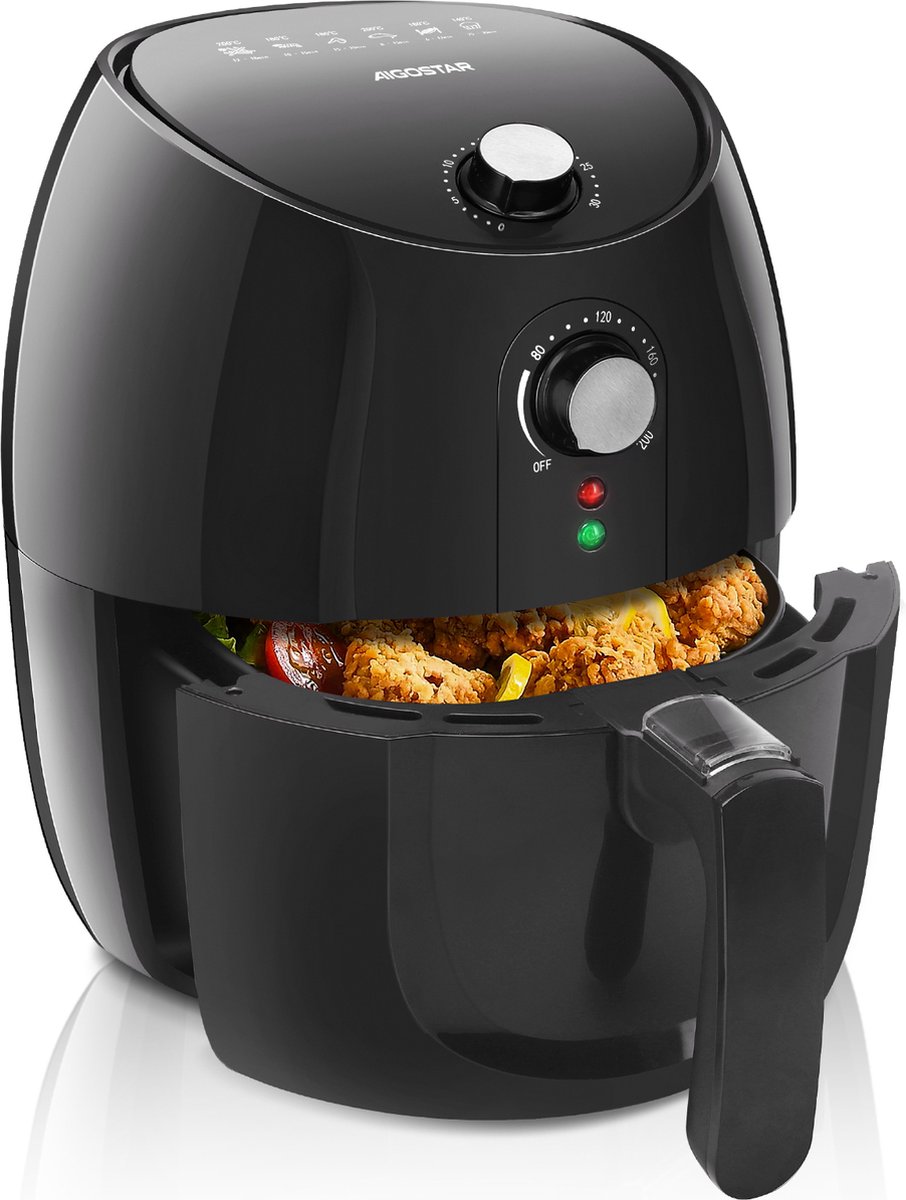 Aigostar Hayden 30PYC - Airfryer - Hetelucht Friteuse - Zwart