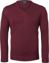 OLYMP modern fit trui wol - V-hals - donker rood -  Maat: XL