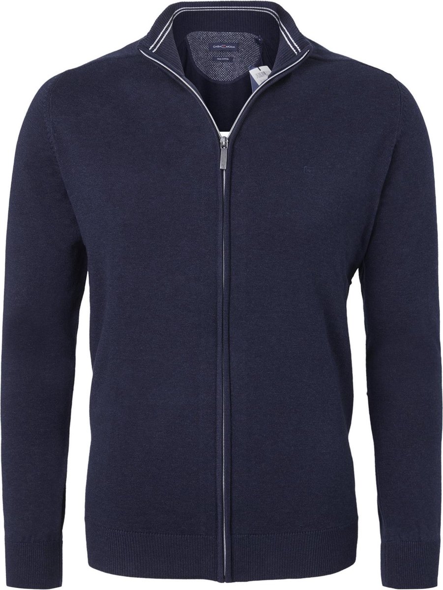 Casa Moda heren vest katoen marine blauw (met rits) Maat XL