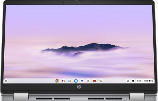 HP Chromebook x360 14b-cd0635nd Intel® Core™ i3 i3-N305 35,6 cm (14") Touchscreen Full HD 8 GB LPDDR5-SDRAM 256 GB eUFS Wi-Fi 6 (802.11ax) ChromeOS Zilver - HP - Hoofdafbeelding