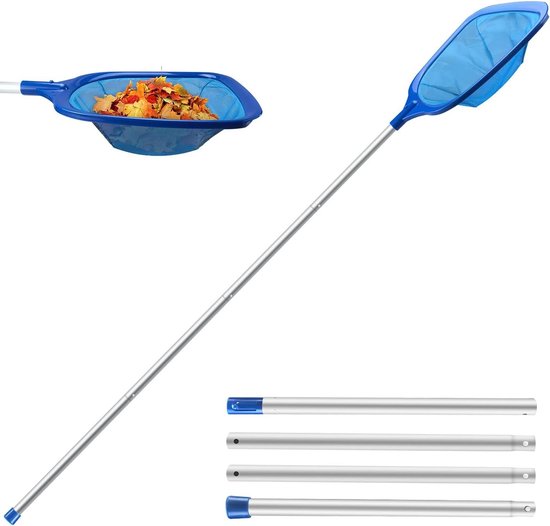 160 cm skimmer zwembadreiniging schepnet fijnmazig - 13 m lange aluminium stang - 175 cm diep - zwembad spa vijvers whirlpools Schepnet