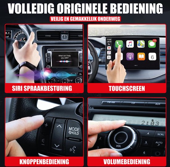 CoverMore Play Bluetooth Adapter geschikt voor Apple CarPlay - Draadloze Dongle Auto - Ontvanger Car Play - USB-A en USB-C - Nederlandse Interface - Geschikt Voor iPhone 15/14/13/12/11/X van CoverMore — afbeelding 4