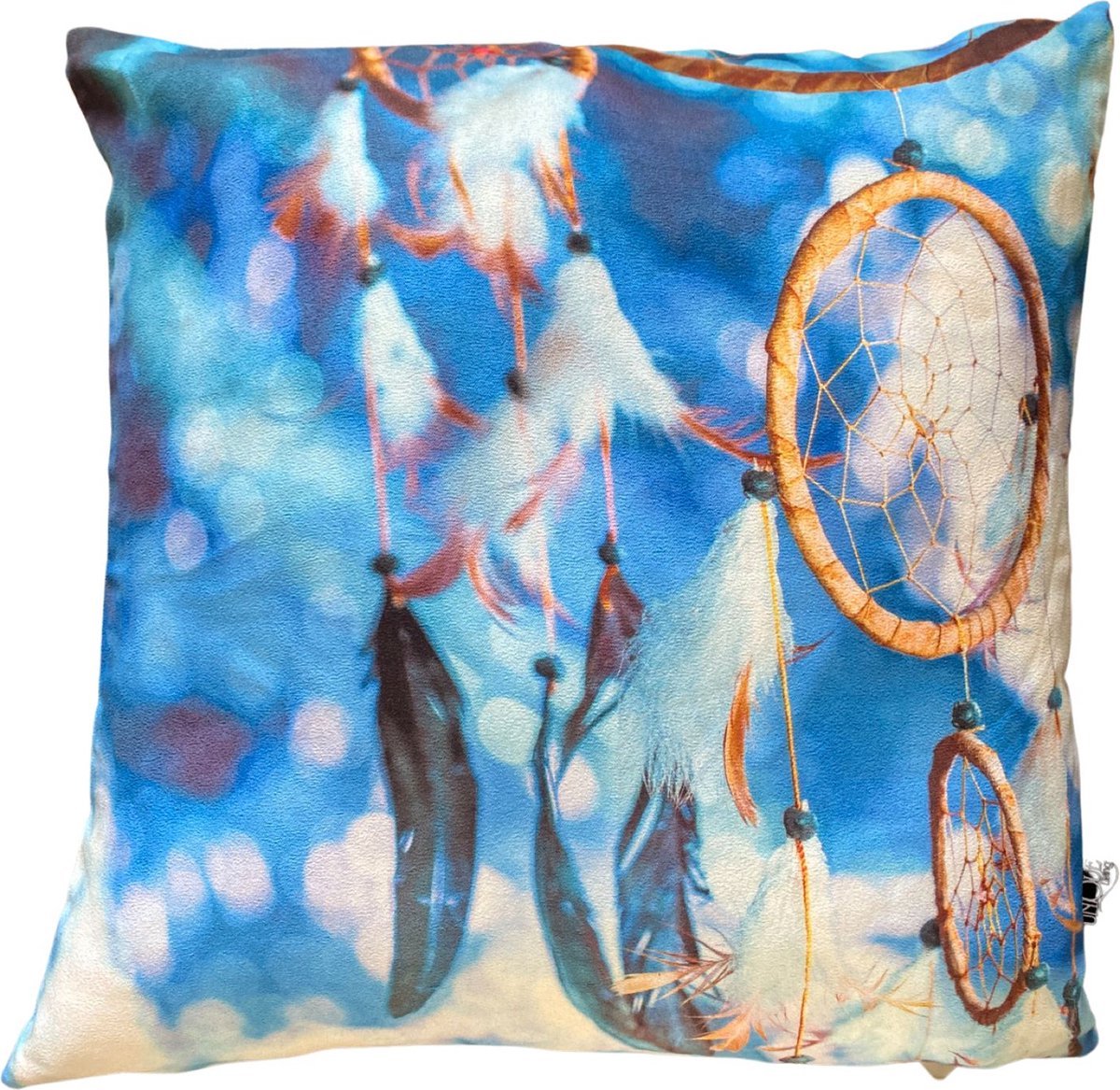 Unique Living kussenhoes - 4 stuks - dromenvanger - blauw - sierkussenhoesje - 45 x 45 cm - met rits blauw - multi