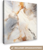Peinture sur toile 50x50 cm - Marbre gris or - Accessoires de décoration de chambre - Peintures salon - Décoration murale chambre - Décoration murale cuisine - Toile murale intérieur - Décoration maison - Peintures sur toile industrielle