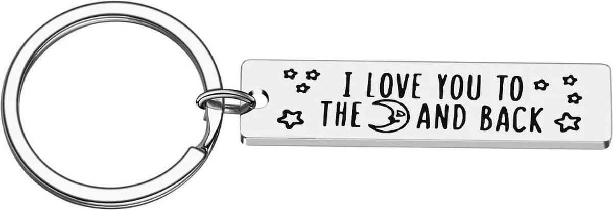 Nina’s Giftshop® Sleutelhanger Liefde – I Love You To The Moon And Back – Cadeau voor Vrouw & Man – Liefdescadeau – Cadeau voor Vriendin & Vriend – Valentijn Cadeau – Verjaardagscadeau – Kerstcadeau