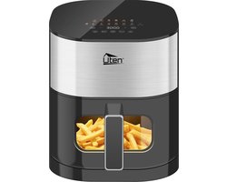 Uten Airfryer XXL 200E - Dual Blaze Technologie - Hetelucht friteuse - 5.5 liter - 14 programma's - 40ºC tot 200ºC - PFAS vrij - 2000W - Zilver