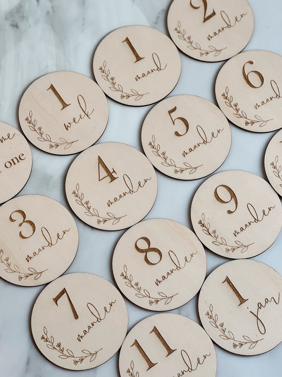 Goedkoopste Mijlpaalkaarten - Geboorte mijlpaalkaarten - hout - newborn - milestone cards first year