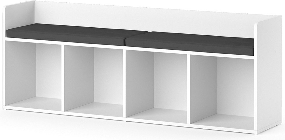 Vicco Luigi Kinderboekenkast – 142.4 x 53.4 cm zonder vouwboxen Wit