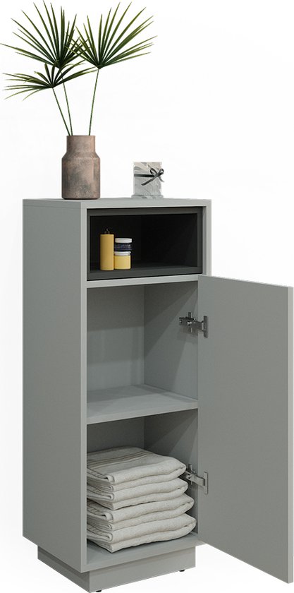 Vicco Halfhoge kast Beatrice, Grijs, 38 x 93 cm Vicco Halfhoge kast Beatrice, Grijs, 38 x 93 cm
