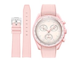 MoonSwatch - Omega - Swatch Mission on Earth - Rolex - SEIKO - Speedmaster - Rubberen horlogeband met perfecte pasvorm - 20mm - Licht Roze