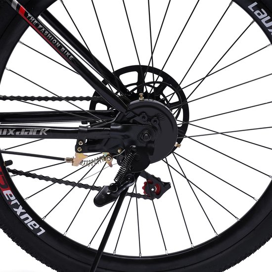Gran Vida® - Mountainbike - Opvouwbaar - 26" - 21 Snelheden - Zwart/Rood - Koolstofstaal — afbeelding 2
