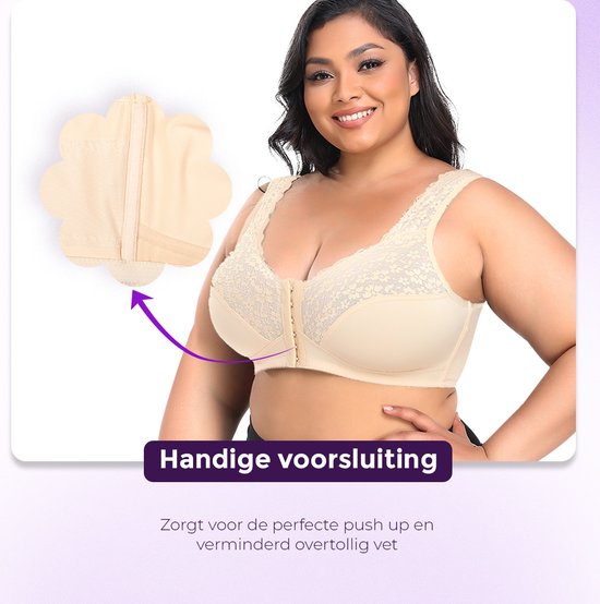 BH Push up femme fermeture devant - BH avec armatures - Taille M - Beige - BH Comfort - soutien-gorge post-opératoire - BH sans armatures - BH rembourré - BH -gorge invisible - Soutien- BH de maintien - Soutien-gorge femme