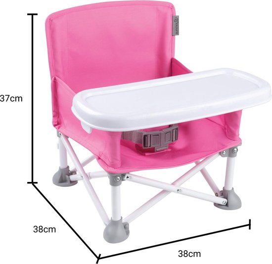360 Living - Kinderstoel Inklapbaar - Roze - Eetstoel Baby - Kinderzetel - Camping Kinderstoel Inklapbaar met Eetblad - Kinder Eetstoel van 360 Living — afbeelding 4