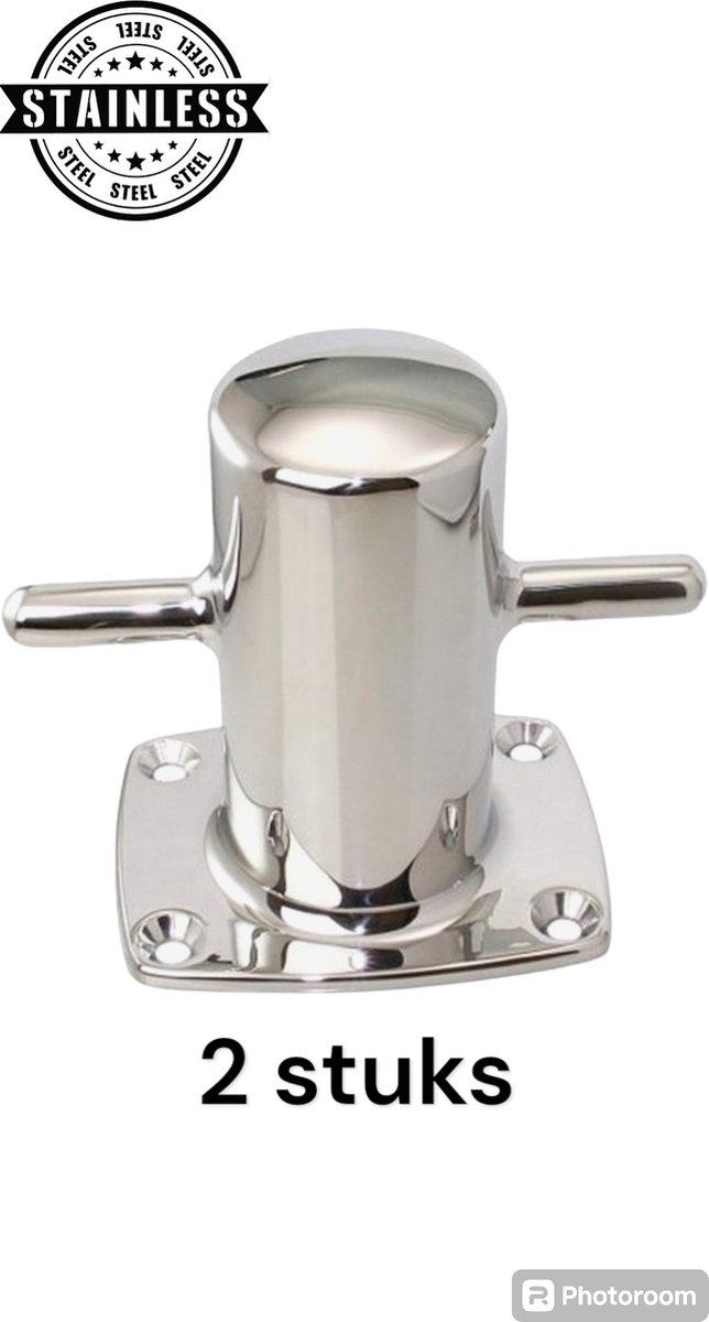 2 stuks-RVS 316 Bolder-voetplaat 97x122 dikte 60mm-Gepolijst.