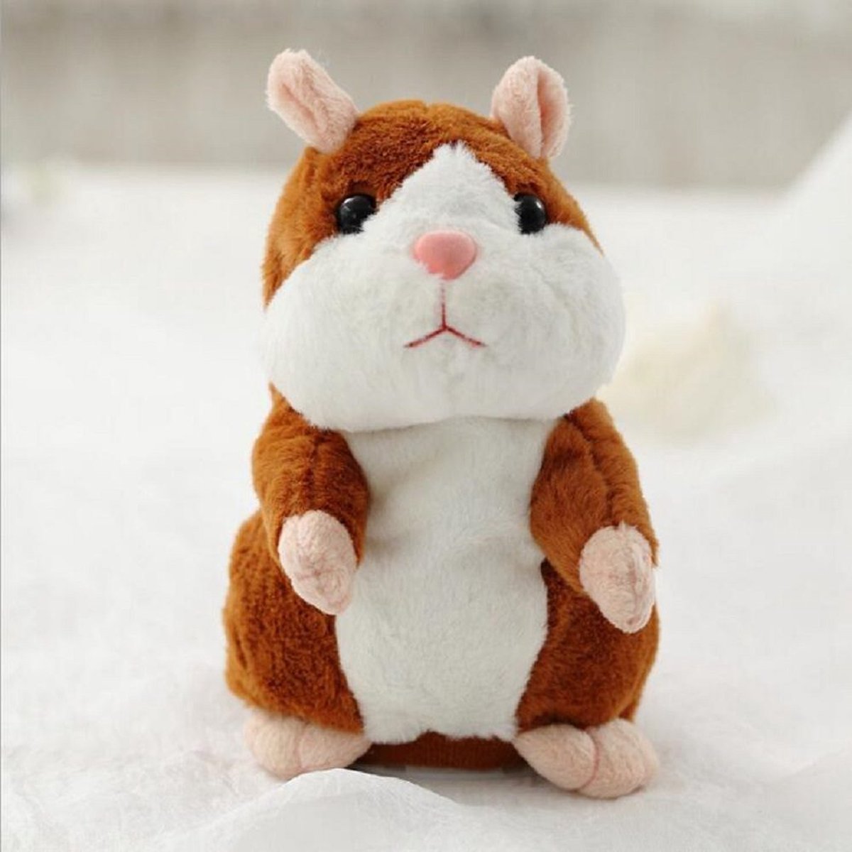 Pratende Hamster- Interactieve knuffel Hamster Parlante Talking Hamster Animal Toy Knuffel Pluche Record Interactive Hamster Talking Toys for Kids Gevuld Zacht licht bruin