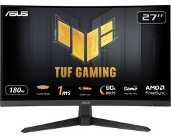 ASUS TUF GAMING VG27VQ3B - FHD 180HZ Curved VA Gaming Monitor - 180Hz - 1ms - FreeSync - 27 Inch