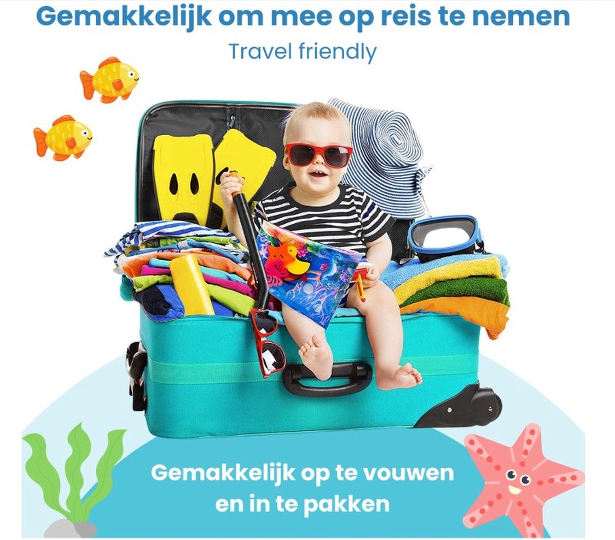 Dicadore - Waterspeelmat Baby – Watermat – Speelkleed – Baby Speelgoed 0 Jaar - Opblaasbaar – Waterspeelgoed Baby - Kraamcadeau - Babyshower Cadeau - Octopus - Baby Speelgoed - Baby Speelmat — afbeelding 4