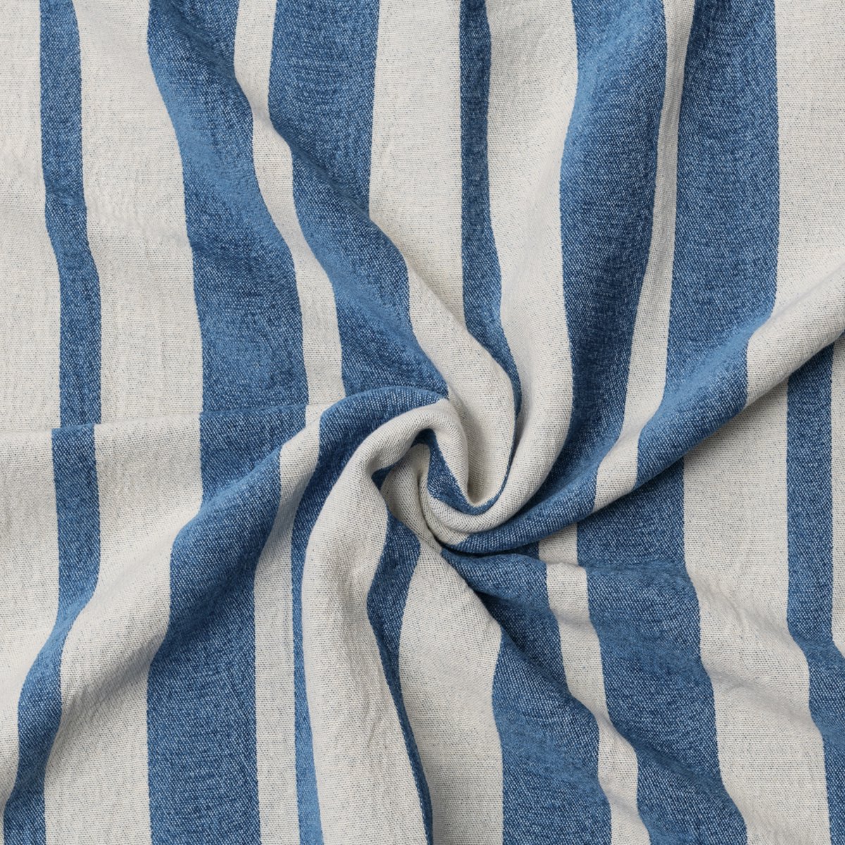 Riviera Maison Plaid Blauw/wit verticale streep - Julius decoratief deken 180 cm