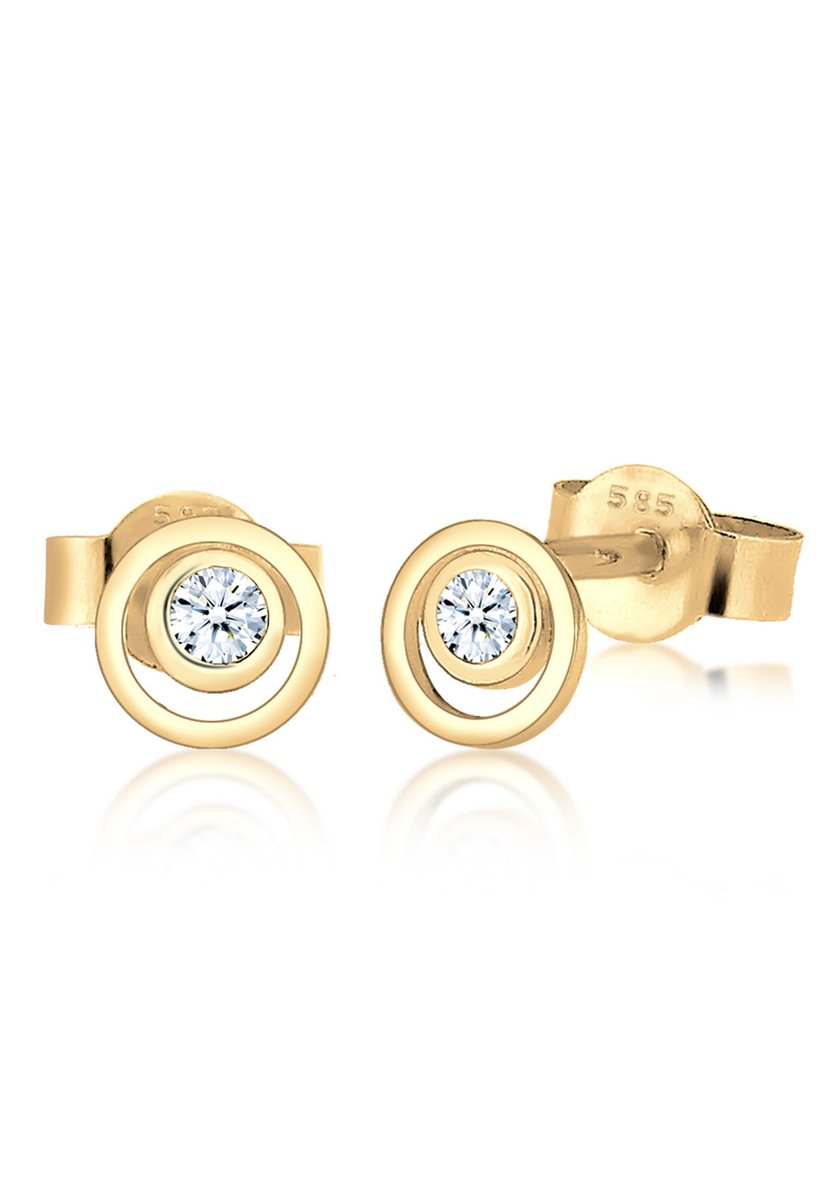 Elli PREMIUM - Oorbellen - Kreis Layer Diamant Hochwertig 585 Gelbgold - Dames