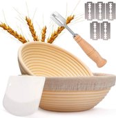Innovaland - Rijsmandje - Inc. deegkleed + mesje - Ø 23 cm - Rijsmand - Banneton - Rijsmandje Rond - Rijsmandje Broodbakken - Zuurdesem Starter Set