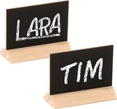 Set de 10x mini tableau / tableau d'écriture / mémo en bois sur pied 6 cm - Planche à dessin de Hobby/ artisanat - Déco maison - Cartes de visite