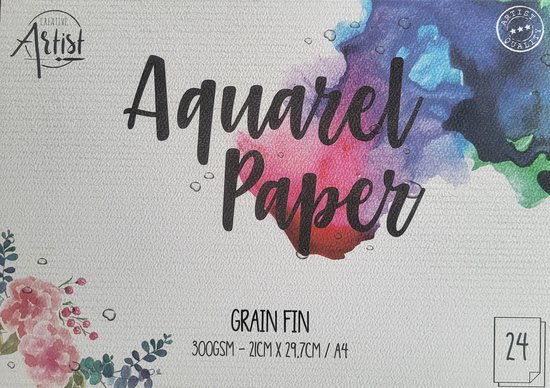 24 vellen Aquarelpapier – Aquarelblok 21 x 29,7 cm / A4 – aquarel papier Aquarelpapier a4 – Waterverf – Knutselen voor volwassen