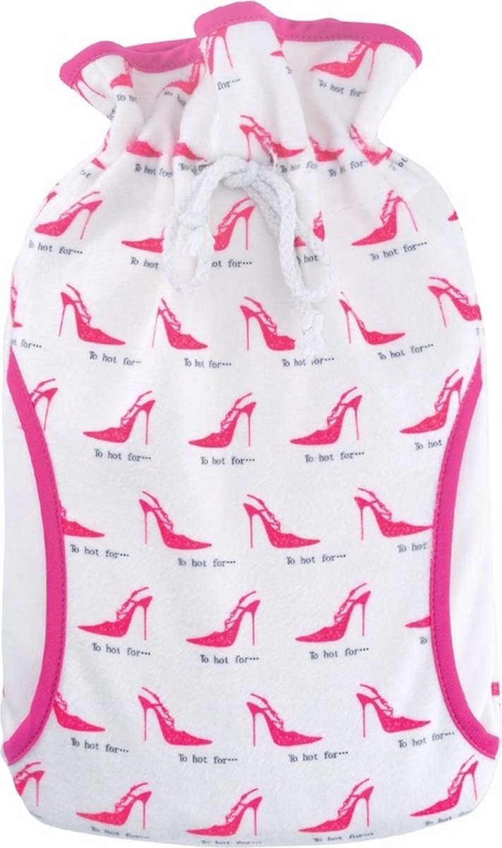 Goedkoopste Kruik wit met roze hoge hakken print met inhoud van 2 liter - Warmwaterkruiken van duurzaam/gerecycled kunststof