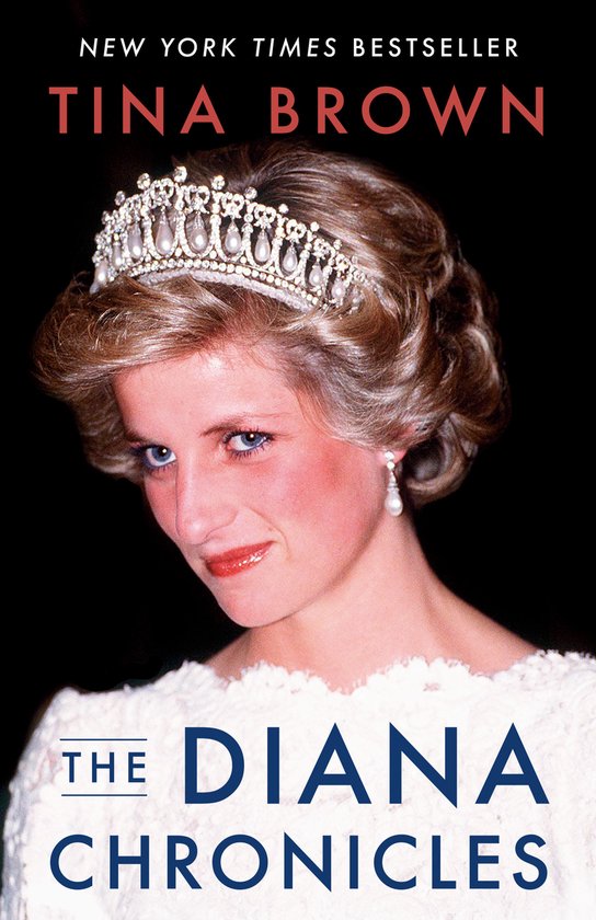 Boekomslag van 'The Diana Chronicles' met een portret van Diana met tiara en parels.