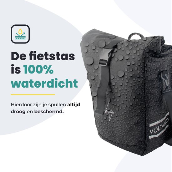 Voltano Journey Luxe Fietstas 28L - Zwart - Enkele Pakaftas - Laptopvak - Met Schouderband - Waterdicht van Voltano — afbeelding 4