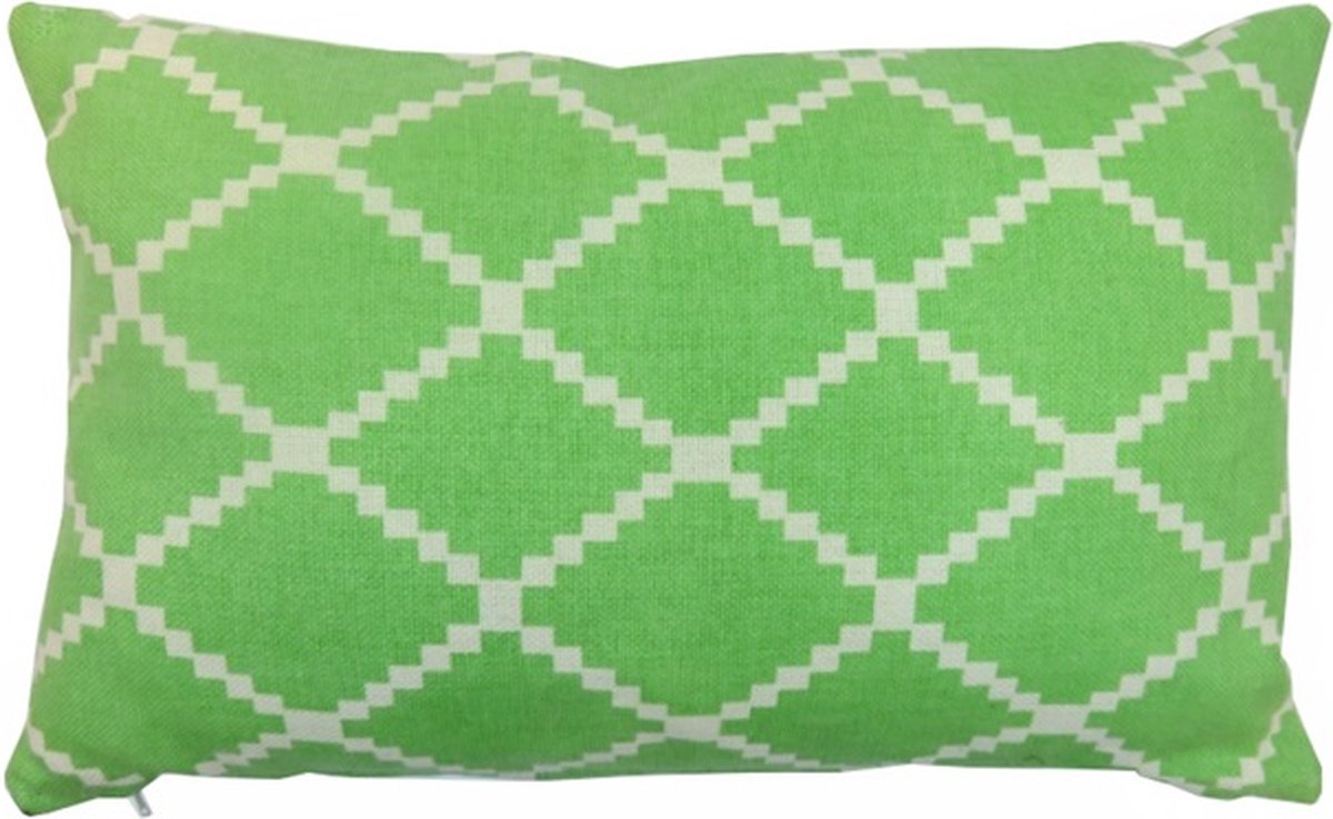 Linen & More Kussen Mrs. Graphic Groen | 30 X 50 | Sierkussen Voor Woonkamer Of Slaapkamer