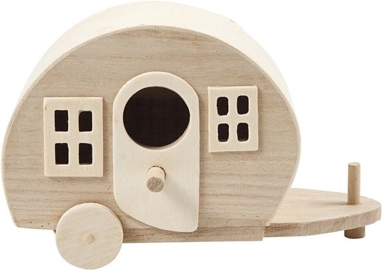 Caravane en bois à peindre 18 cm - Matériel de loisir en bois