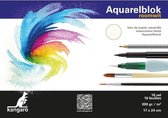 Kangaro Aquarelblok 16 vel - 300 gram - 24 x 17 cm - Aquarel papier - Aquarelblokken/tekenblokken - Hobby/schildermateriaal