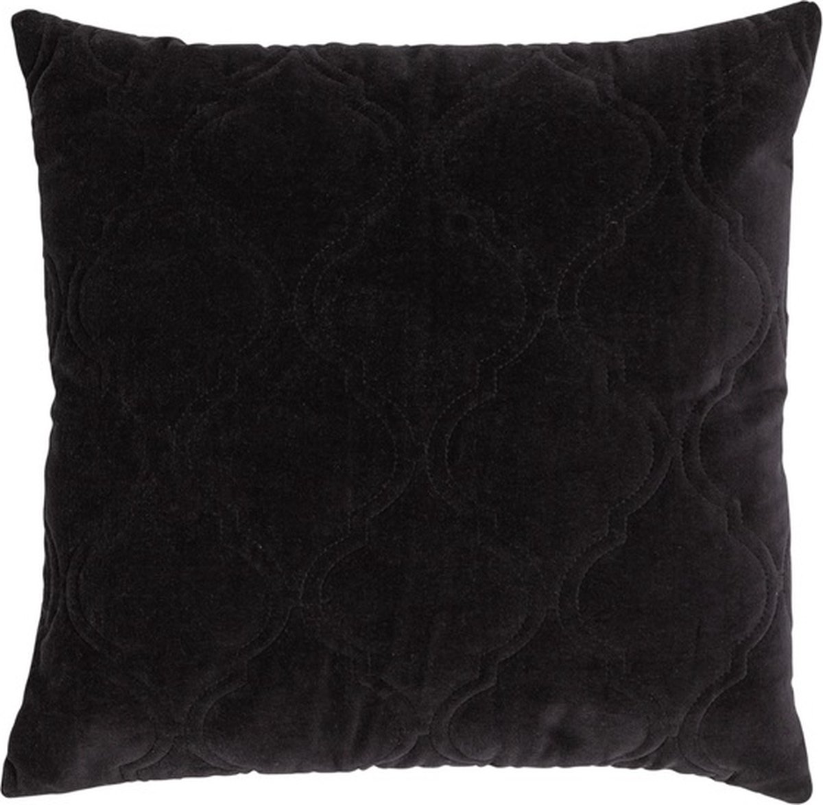 Linen & More Moroccan Velvet Black Kussen | 45 X 45 | Sierkussen Voor Woonkamer Of Slaapkamer Zwart