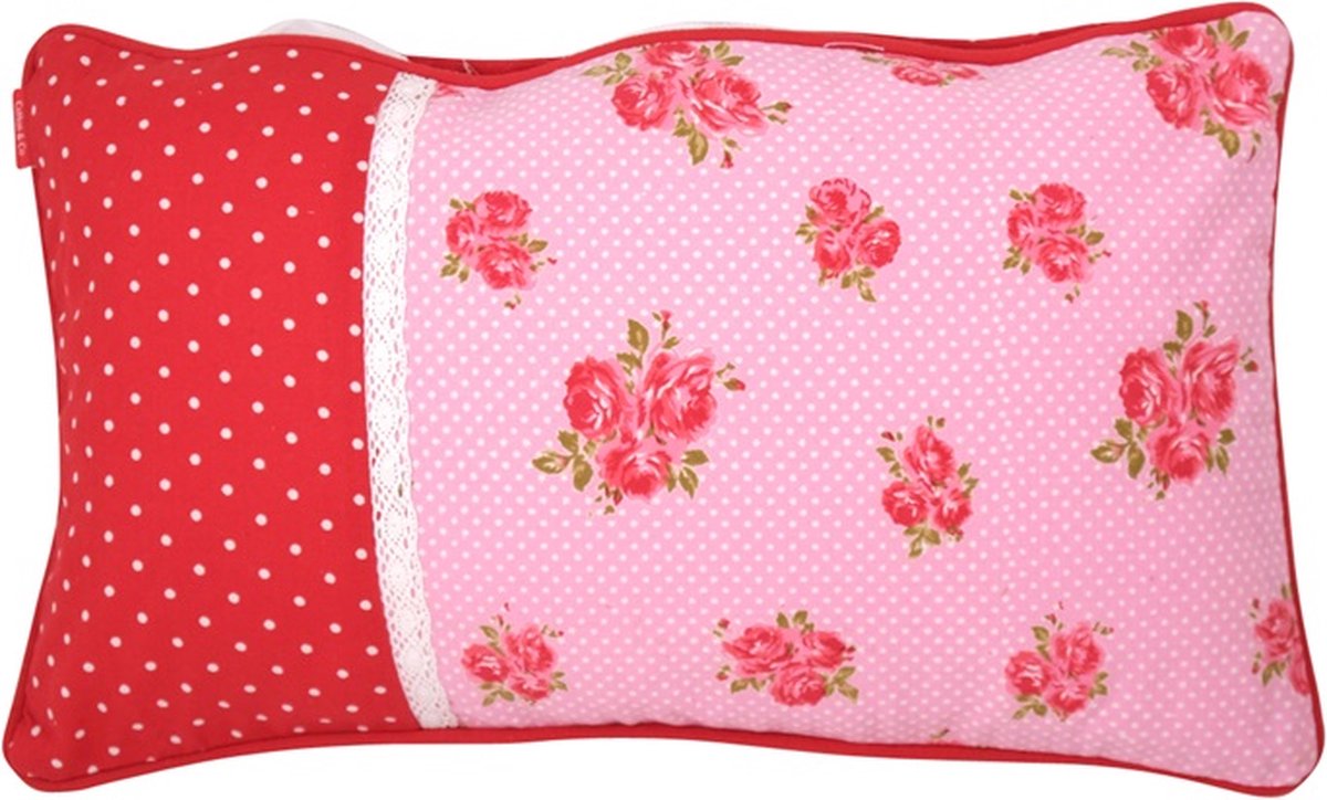Kussen Rosie Dot Kant Ro | 30 X 50 | Sierkussen Voor Woonkamer Of Slaapkamer
