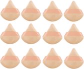 Powder Puff - 12 Stuks - Make-up Sponsje - Beauty Blender - Poederspons - Driehoek - Latex vrij - Foundation blender - Applicator Make-up - nat en droog - poederkwasten - pads voor losse poeder