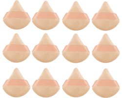 Powder Puff - 12 Stuks - Make-up Sponsje - Beauty Blender - Poederspons - Driehoek - Latex vrij - Foundation blender - Applicator Make-up - nat en droog - poederkwasten - pads voor losse poeder