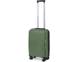 TravelZ Swinger Handbagage koffer 55cm - Sterke Lichtgewicht Trolley 35 ltr met TSA-slot - Groen