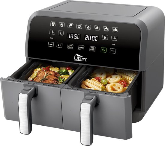 Uten Dubbele Airfryer 8L Grijs 1700W met Sync-functie