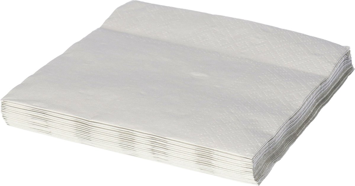 Givi Italia Feestelijke servetten - 16x - zilvergrijs - 3 laags - 33x33cm