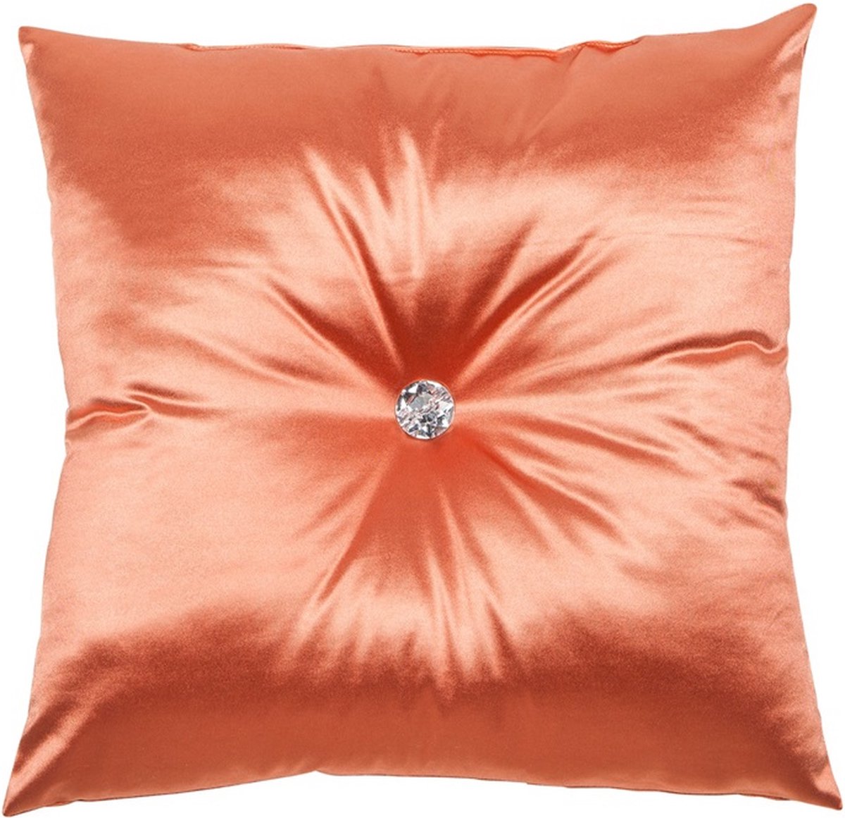 Linen & More Vivaldi Button Kussen Copper Kussen | 47 X 47 | Sierkussen Voor Woonkamer Of Slaapkamer Oranje