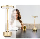 BandiO Rome Tafellamp Oplaadbaar Goud – Draadloos en dimbaar – Krachtige 5200mAh batterij - Moderne touch lamp – Nachtlamp Slaapkamer – Goud - Tuin verlichting