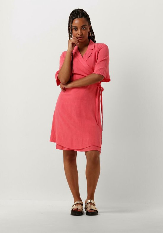 Object Objsanne Re S/s Short Wrap Dress Jurken Dames - Kleedje - Rok - Jurk - Roze - Maat 36