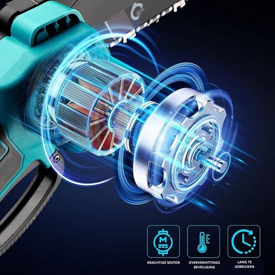 EMBEDO® Mini Kettingzaag - Kettingzaag Accu - Mini Kettingzaag Met Accu - Elektrische Kettingzaag - Kettingzaag - Kettingzaag Electrisch - Complete Set van EMBEDO® — afbeelding 2