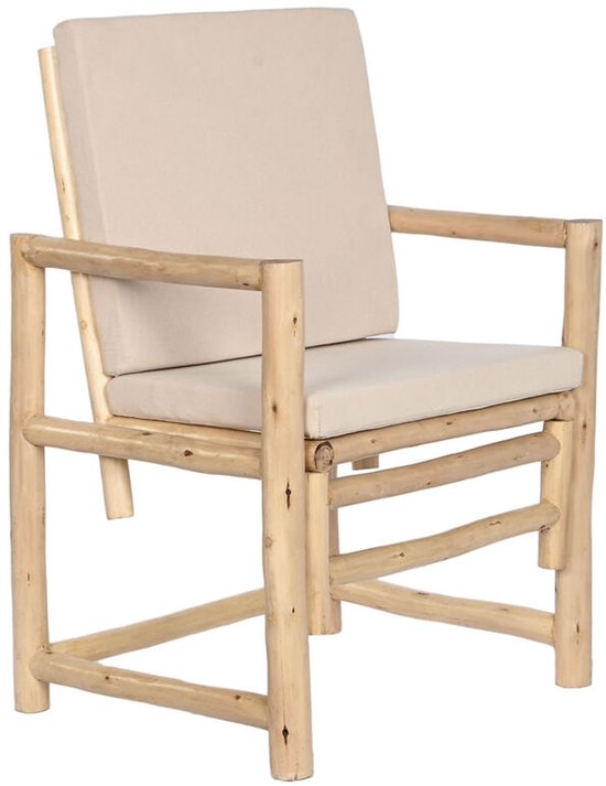 Fauteuil Home ESPRIT Wit Beige Naturel Katoen 61 x 50 x 90 cm