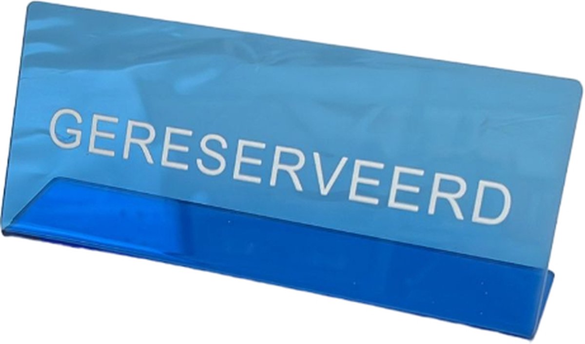Gereserveerd Bordje - Blauw - 16cm