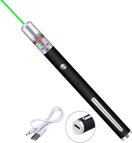 Foto: Laavir professionele laserpen klasse 2 usb oplaadbaar groen laserlampje laserpointer kat hond laserlamp ce certificaat lange afstand laser pointer pen usb rechargeable tv led lcd laser pointer aa batterijen kabel inbegrepen